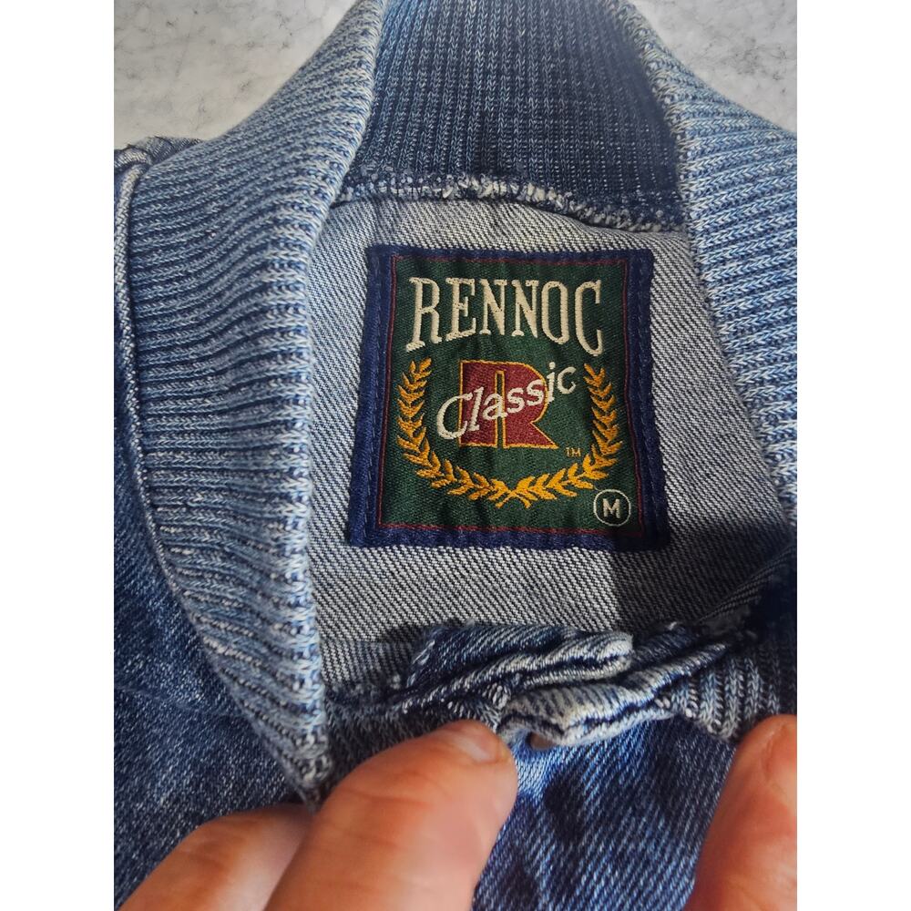 Vintage Rennoc Classic Varsity Denim Jean Jacket Jeet Kune Do, Mens Sz M - Picture 4 of 9